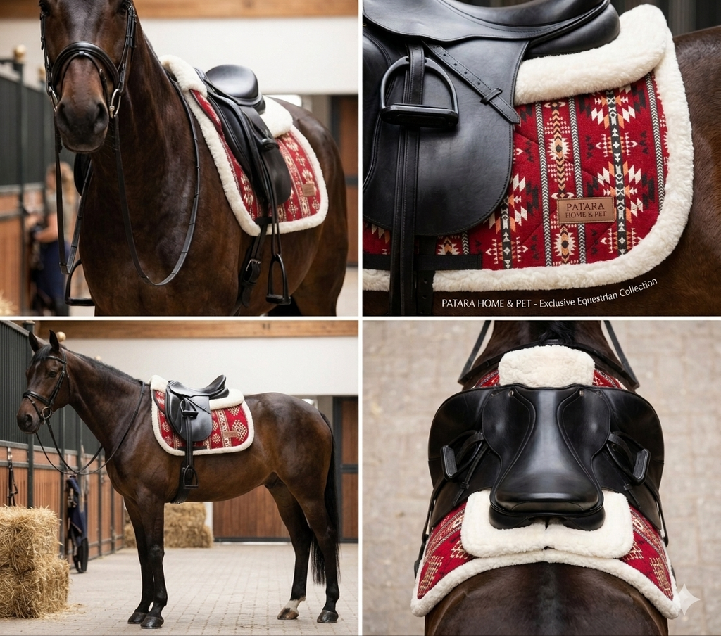 Patara Horse Etnik Desenli Kürklü Eyer Altı