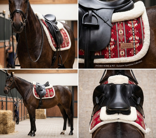 Patara Horse Etnik Desenli Kürklü Eyer Altı