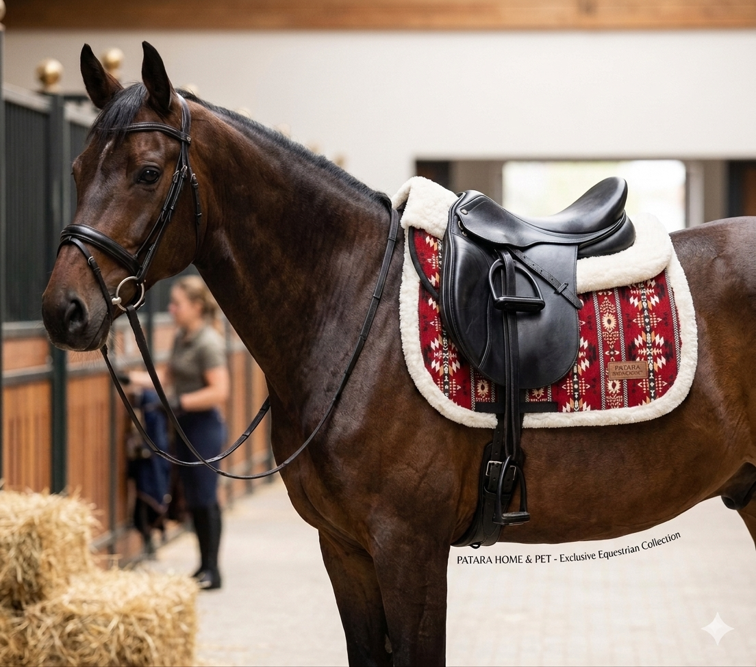 Patara Horse Etnik Desenli Kürklü Eyer Altı