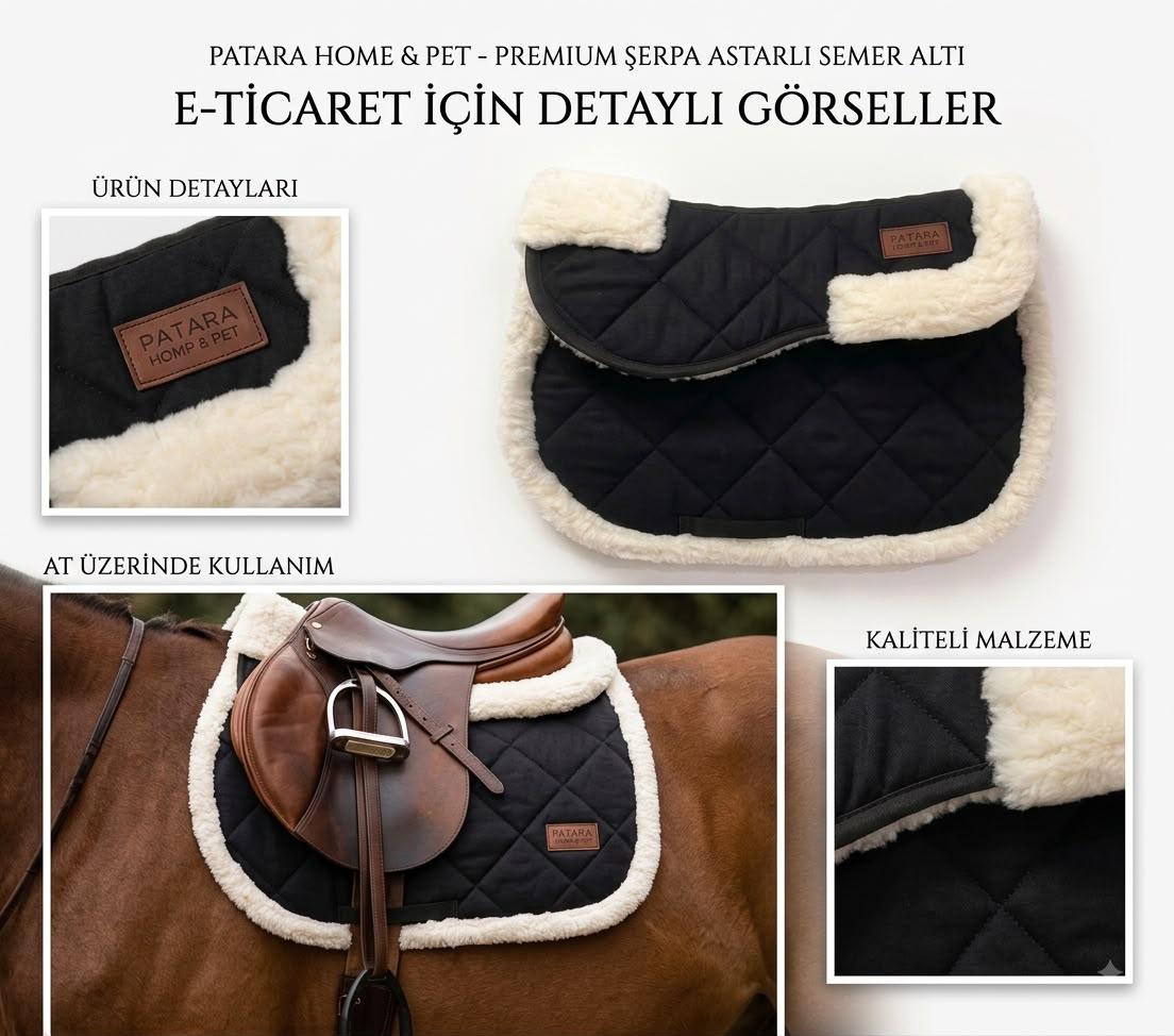 Patara Horse Siyah Eyer Altı Set